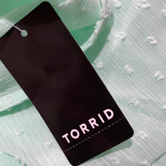 Torrid green CLIP DOT RUFFLE KIMONO - Picture 9 of 13